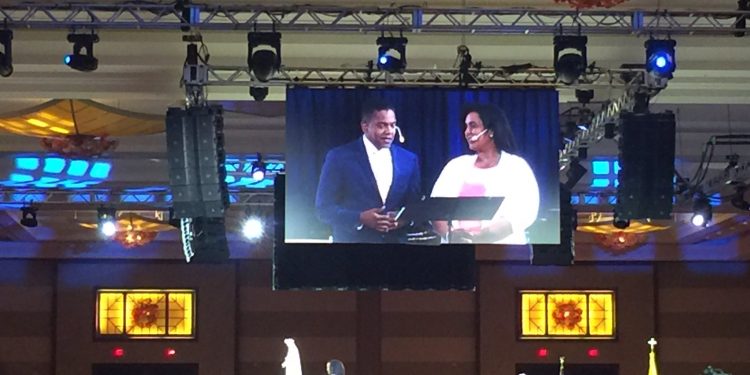 Theology of the Body speakers Damon and Melanie Owens give their personal witness. (COURTESY PHOTO)