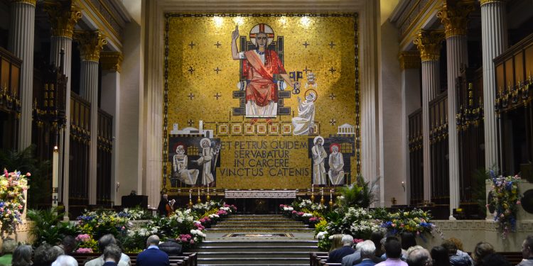 By 10:30 a.m. the Cathedral was half full for the 11:00 a.m. Easter Mass. (CT Photo/Greg Hartman)