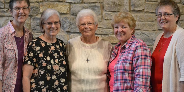 New council 2019 - Sisters Marla Gipson, Margo Young, Edna Hess, Patty Kremer and Ann Clark (Courtesy Photo)