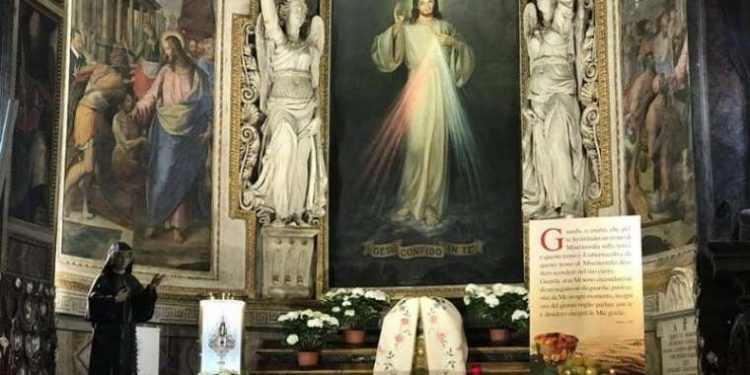 A side chapel dedicated to Divine Mercy in the Church of Santo Spirito in Sassia. Credit: ACI Stampa.