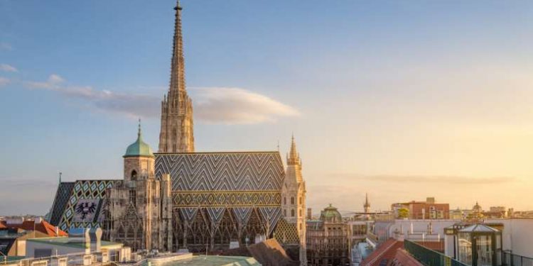 Vienna Skyline with St. Stephen's Cathedral, Vienna, Austria. Credit: mrgb/shutterstock.