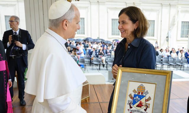 Katherine D. Schmitt Meeting Pope Leo XIV
