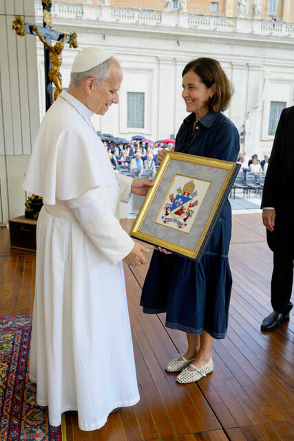 Katherine D. Schmitt Meeting Pope Leo XIV